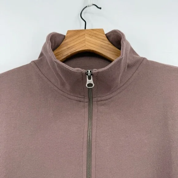 PACT Airplane Essential Terry Quarter Zip Sweatshirt in Deep Taupe Size XL NWT - Picture 8 of 11